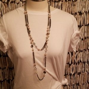 Silver with faux pearls